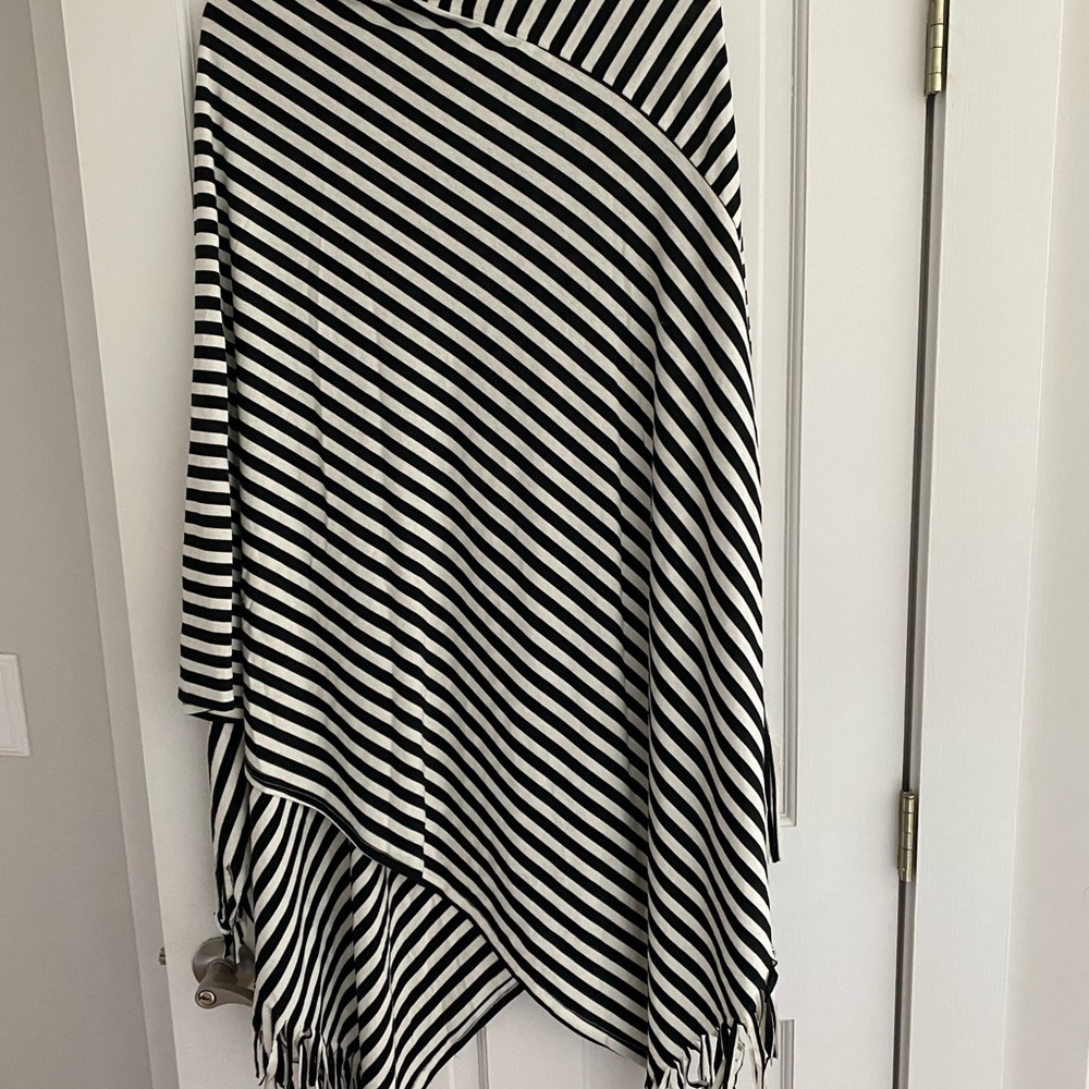 Turtleneck Poncho with Fringe